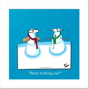 Funny Spectickles Christmas Snowman Cartoon Posters and Art